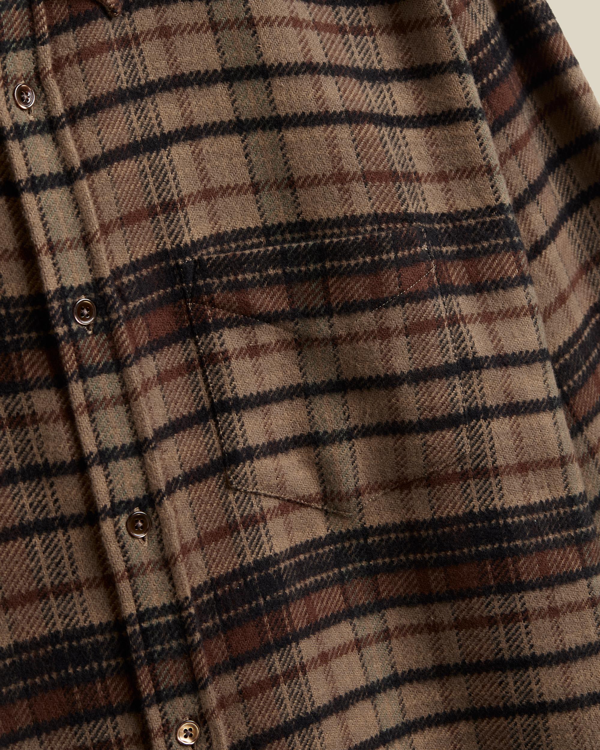 Portuguese Flannel Stalia Oversized Brown Hemd Herren kariert braun